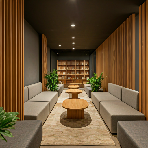 Spacious lounge area with comfortable seating